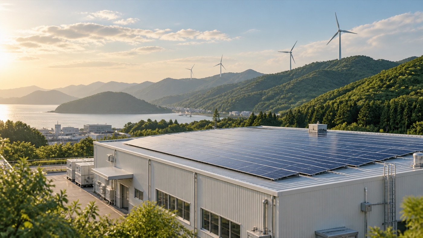 太陽光発電と風力発電による再エネ活用のイメージ